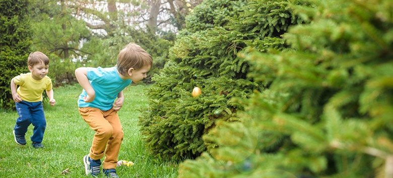 Kids on an egg hunt in Australia.