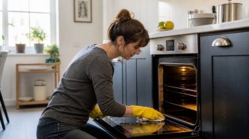 What are you suppose to do after cleaning oven?